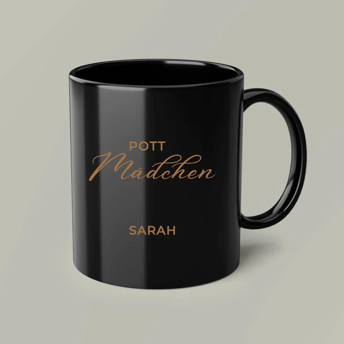 Pott Mädchen - Personalisierbare Kaffeetasse